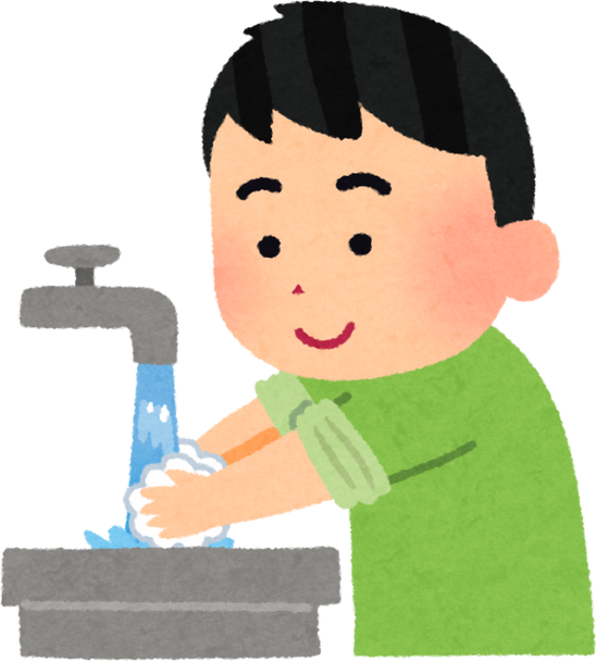 Illustration of a Child Washing Hands